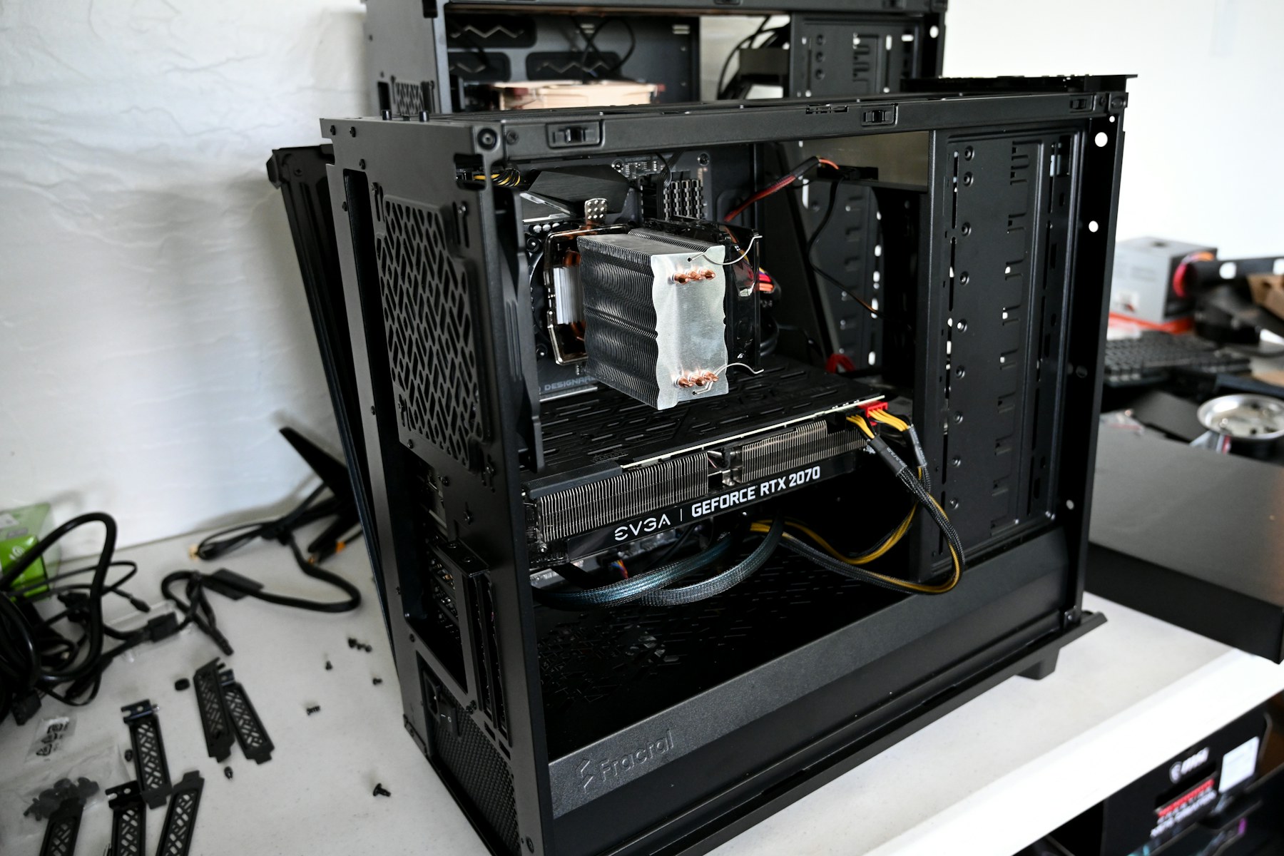 Computer hardware build in progress